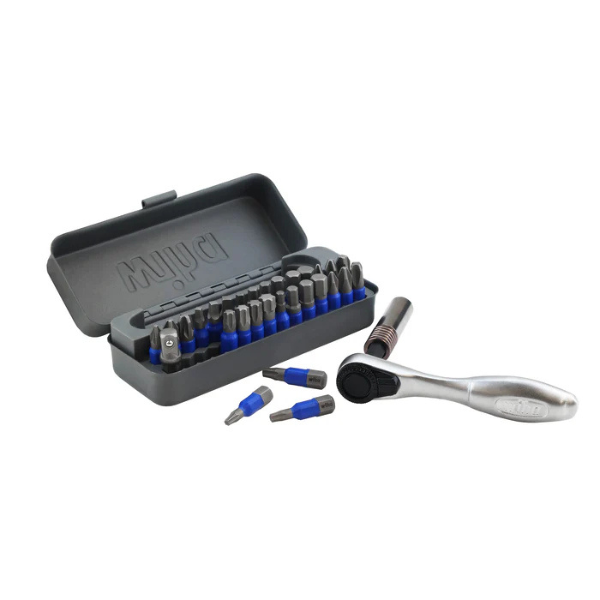 Wiha 32 Piece GoBox TerminatorBlue Impact Bit Set with Mini Ratchet from GME Supply